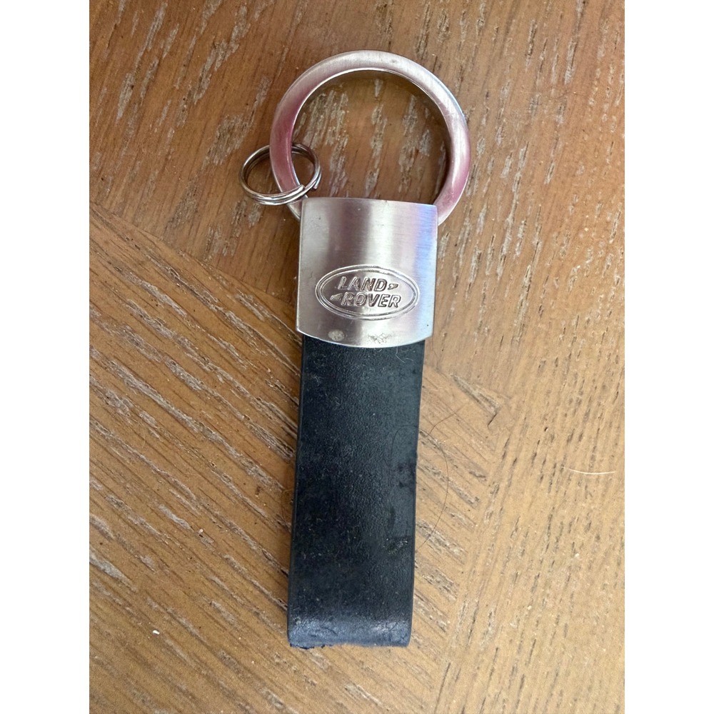 Authentic Land Rover Keychain Black Leather Metal Logo Key Ring‎ Fob